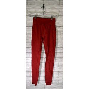 Alphalete Alphalux XS Leggings Red Inseam Yoga Workout Training Athleisure‎
